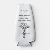 Personalized Name  funny  puns minimalist doctor ボトルクーラー (正面)