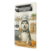 Personalized Name Funny Siberian Husky Dog Chef ミニクリップボード (アングル2)