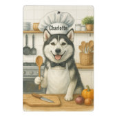 Personalized Name Funny Siberian Husky Dog Chef ミニクリップボード (裏面)