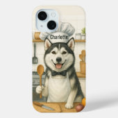Personalized Name Funny Siberian Husky Dog Chef Case-Mate iPhoneケース (裏面)