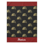 Personalized name gold rainbow and black テーブルクロス (正面)