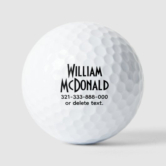 Personalized Name Golf Balls Template ART DECO 2 ゴルフボール (正面)