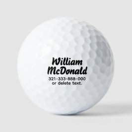 Personalized Name Golf Balls Template BOLD Font 5 ゴルフボール