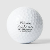 Personalized Name Golf Balls Template DISPLAY 20 ゴルフボール (正面)
