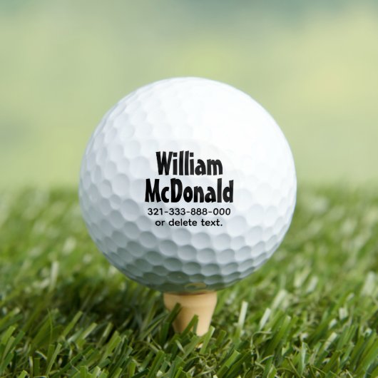 Personalized Name Golf Balls Template FUN RETRO 17 ゴルフボール (インサイチュ 木)