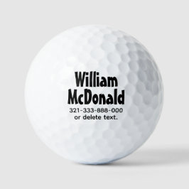 Personalized Name Golf Balls Template FUN RETRO 17 ゴルフボール