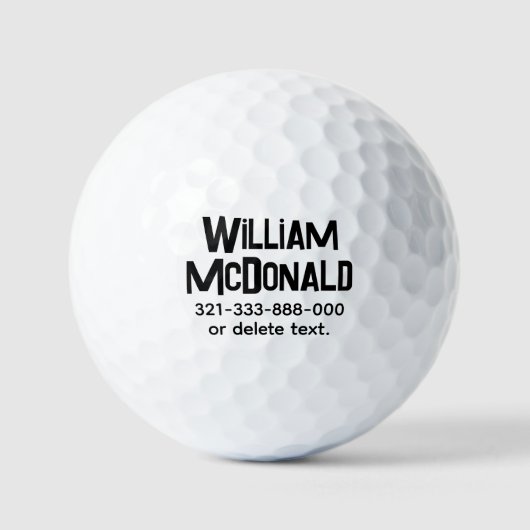 Personalized Name Golf Balls Template FUN RETRO 19 ゴルフボール (正面)