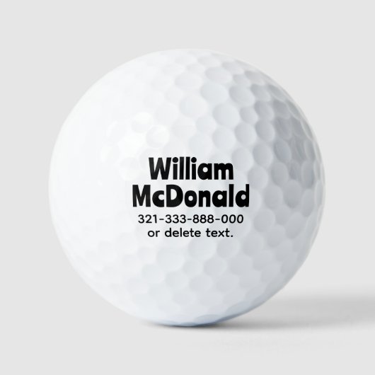 Personalized Name Golf Balls Template FUN RETRO 23 ゴルフボール (正面)