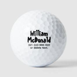 Personalized Name Golf Balls Template FUN RETRO 37 ゴルフボール