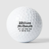 Personalized Name Golf Balls Template GOTHIC 3 ゴルフボール (正面)