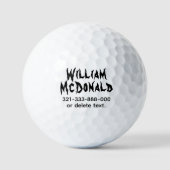 Personalized Name Golf Balls Template HORROR 3 ゴルフボール (正面)
