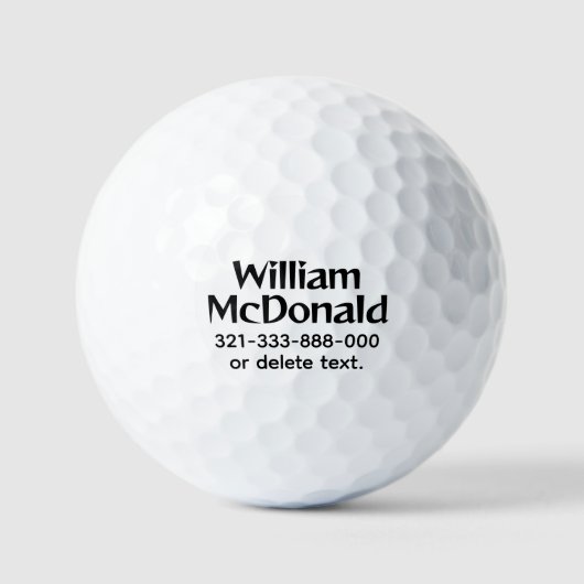 Personalized Name Golf Balls Template HORROR 6 ゴルフボール (正面)