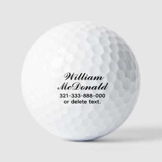 Personalized Name Golf Balls Template SCRIPT 8 ゴルフボール (正面)