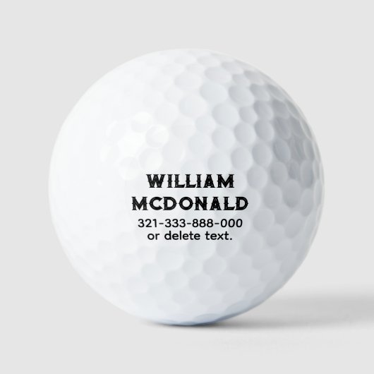 Personalized Name Golf Balls Template VINTAGE 4 ゴルフボール (正面)