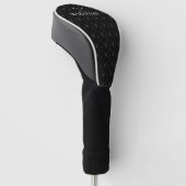 Personalized Name Golf Clubs Pattern Black ゴルフヘッドカバー (アングル)