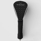 Personalized Name Golf Clubs Pattern Black ゴルフヘッドカバー (正面)