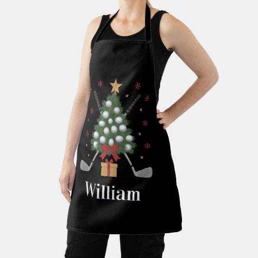 Personalized Name Golf Tree Equipment Christmas  エプロン (インサイチュ)