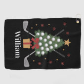 Personalized Name Golf Tree Equipment Christmas  ゴルフタオル (横)