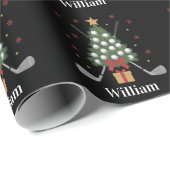 Personalized Name Golf Tree Equipment Christmas  ラッピングペーパー (ロールコーナー)