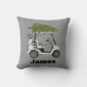 Personalized Name Golfer Christmas Golf Cart Xmas  クッション (正面)