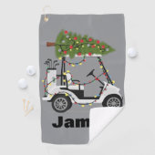 Personalized Name Golfer Christmas Golf Cart Xmas ゴルフタオル (インサイチュ)