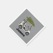Personalized Name Golfer Christmas Golf Cart Xmas  スタンダードカクテルナプキン (角)