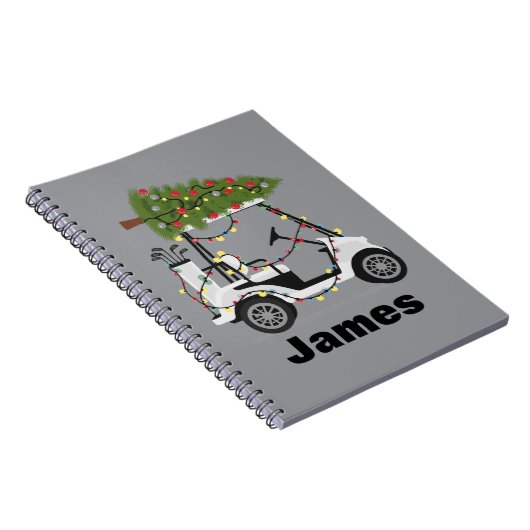 Personalized Name Golfer Christmas Golf Cart Xmas ノートブック (右側)