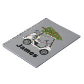 Personalized Name Golfer Christmas Golf Cart Xmas ノートブック (左側)