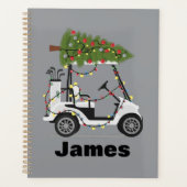 Personalized Name Golfer Christmas Golf Cart Xmas  プランナー手帳 (正面)