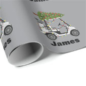 Personalized Name Golfer Christmas Golf Cart Xmas  ラッピングペーパー (ロールコーナー)