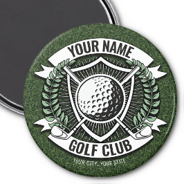 Personalized NAME Golfer Golf Club Turf Clubhouse マグネット