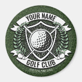 Personalized NAME Golfer Golf Club Turf Clubhouse マグネット (正面)