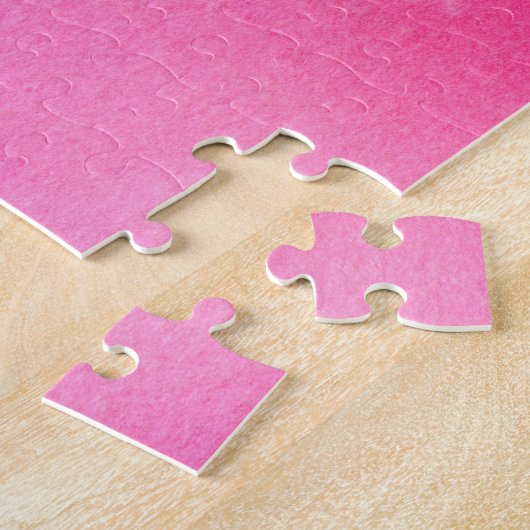 Personalized Name Gradient Ombre Pink ジグソーパズル (側面)