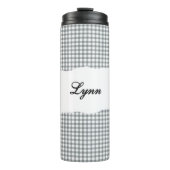 Personalized Name Gray Gingham Pattern タンブラー (正面)