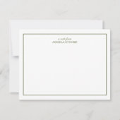 Personalized Name Green Border Gingham ノートカード (正面)