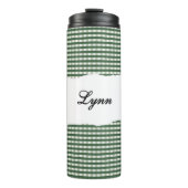 Personalized Name Green Gingham Pattern タンブラー (正面)