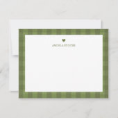 Personalized Name Green Heart ノートカード (正面)