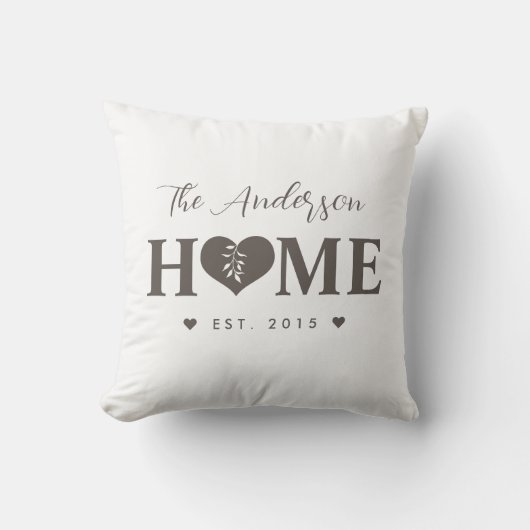 Personalized Name Grey HOME  クッション (正面)