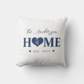 Personalized Name Greyish Blue HOME  クッション (正面)