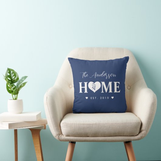 Personalized Name Greyish Blue HOME  クッション (椅子)
