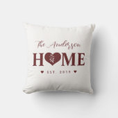 Personalized Name Greyish Red HOME  クッション (正面)