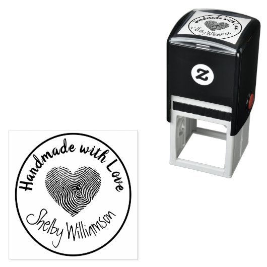 Personalized Name Handmade with Love Heart セルフインキングスタンプ (インサイチュ)