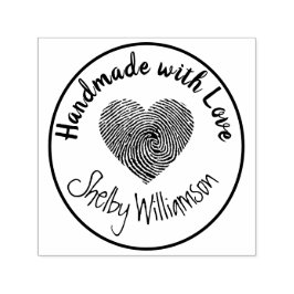 Personalized Name Handmade with Love Heart セルフインキングスタンプ