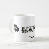 Personalized Name Hiker Nature Buffalo B&W コーヒーマグカップ (正面左)