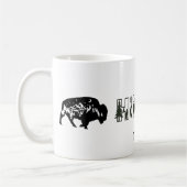 Personalized Name Hiker Nature Buffalo B&W コーヒーマグカップ (左)