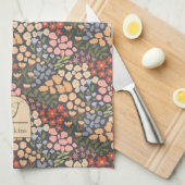 Personalized Name & Initial Floral Kitchen Towel キッチンタオル (四つ折り)