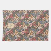 Personalized Name & Initial Floral Kitchen Towel キッチンタオル (横)