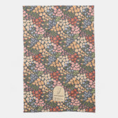 Personalized Name & Initial Floral Kitchen Towel キッチンタオル (縦)