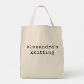 Personalized Name Knitting | Gift for Knitters トートバッグ (裏面)
