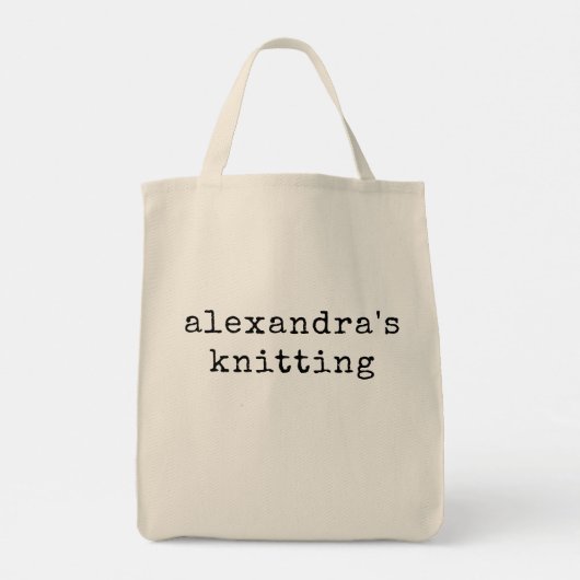 Personalized Name Knitting | Gift for Knitters トートバッグ (裏面)